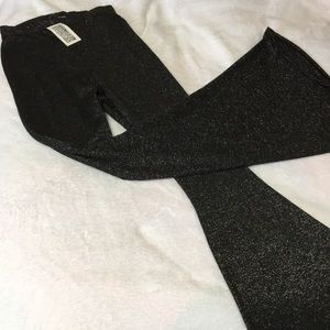 High waisted sparkly bell bottom leggings